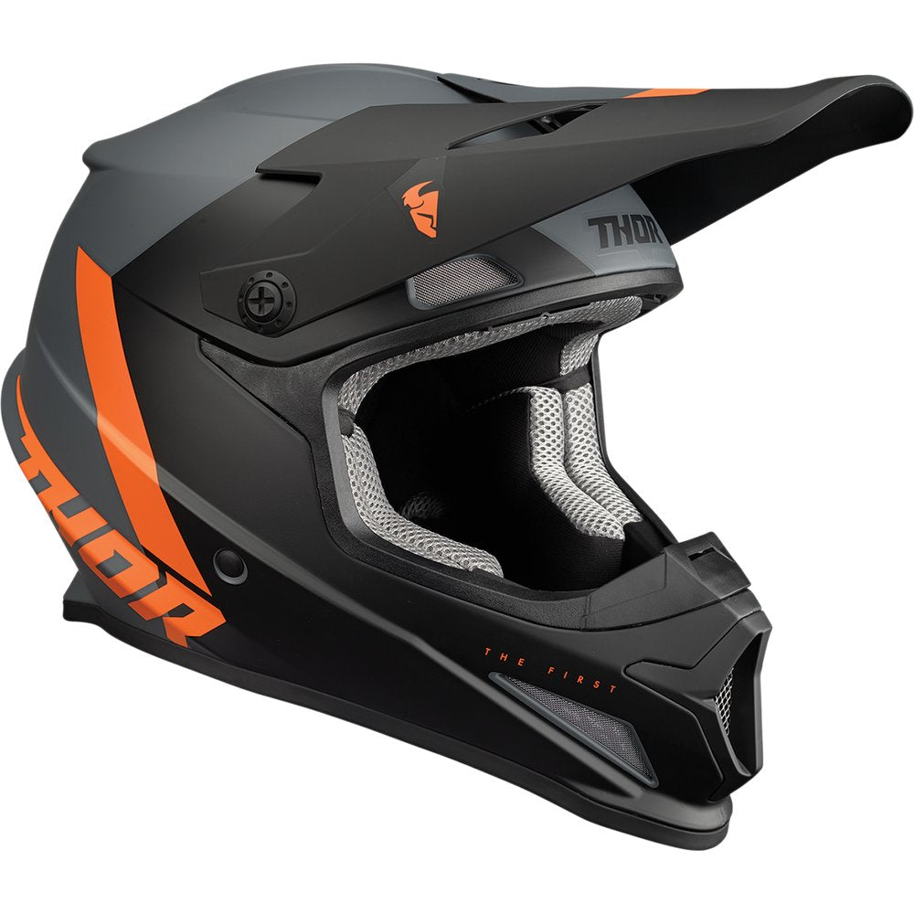 THOR Youth Sector Helmet - Chev - Charcoal/Orange - Small 0111-1478