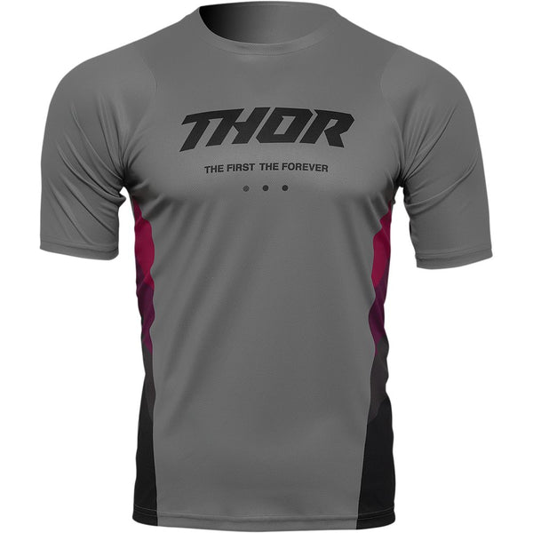 Thor Assist React Short-Sleeve Jersey - Gray/Purple - Small 5120-0175