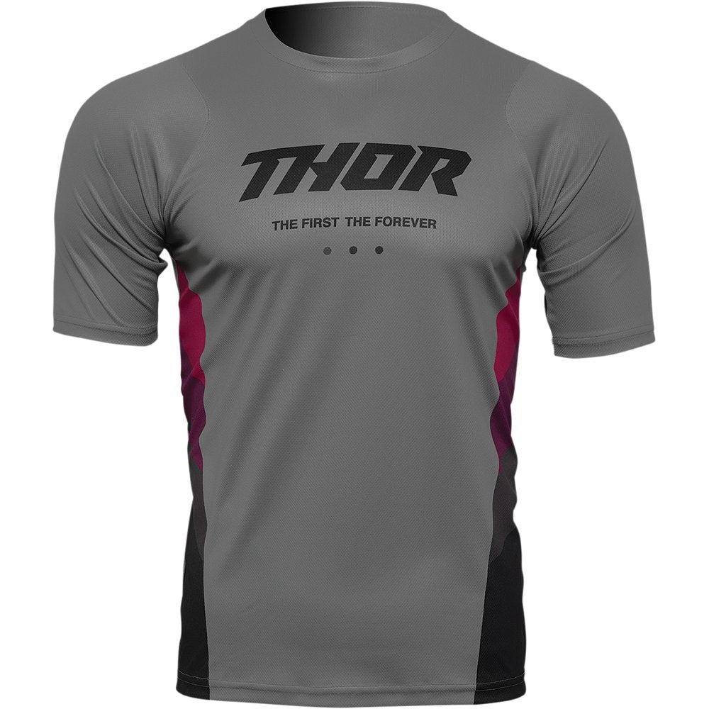 THOR Assist React Short-Sleeve Jersey - Gray/Purple - XS 5120-0174