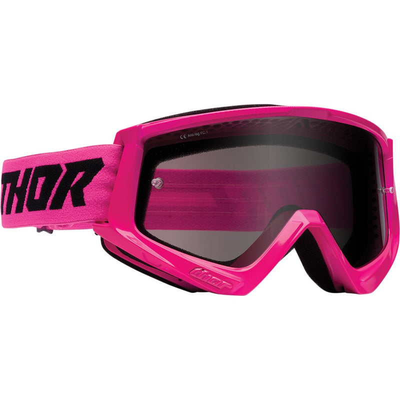 Thor Combat Sand Goggle - Racer - Flo Pink/Black - Smoke Lens 2601-2700
