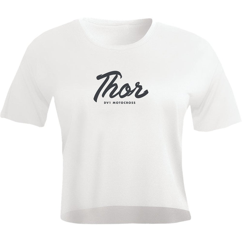 Thor Women's Script Crop T-Shirt - White - XL 3031-4101