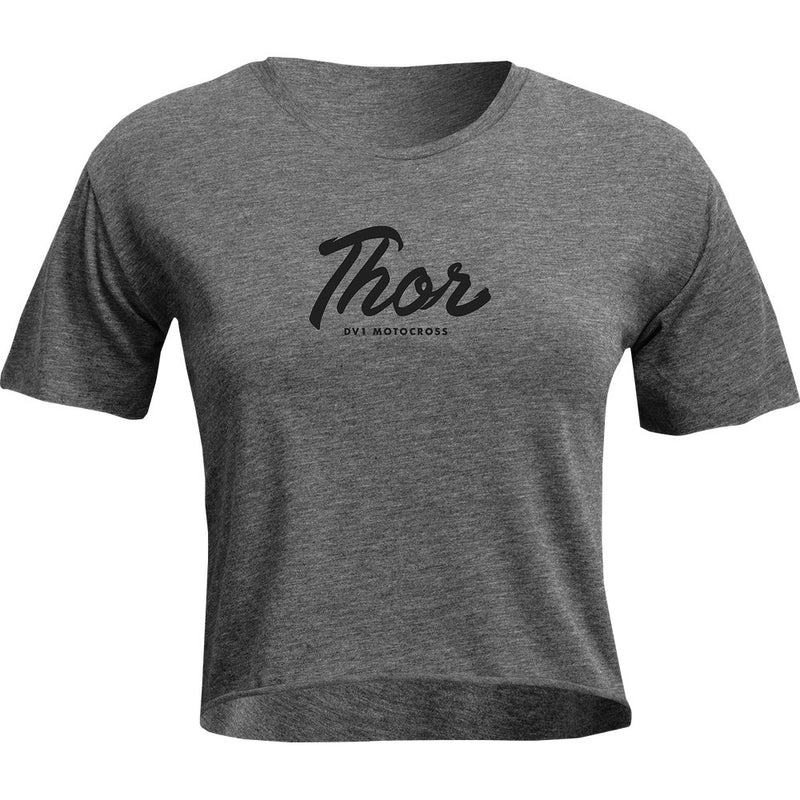 Thor Women's Script Crop T-Shirt - Charcoal - Large 3031-4104