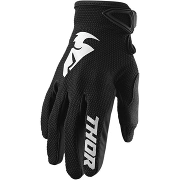 Thor Youth Sector Gloves - Black/White - 2XS 3332-1511