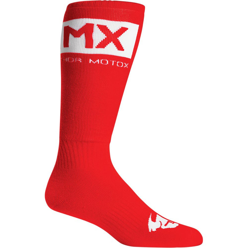 Thor MX Solid Socks - Red/White - Size 6-9 3431-0673