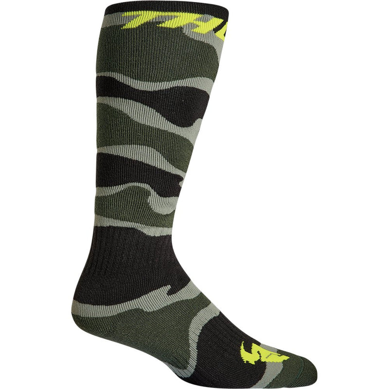 Thor MX Camo Socks - Camo Green/Acid - Size 10-13 3431-0672