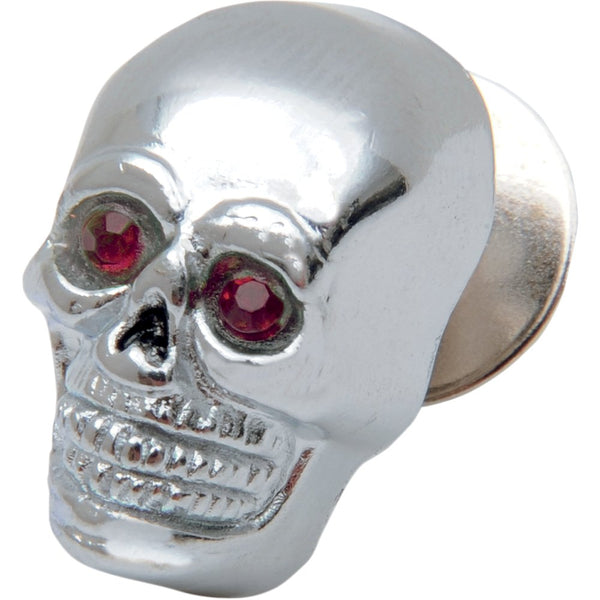 Drag Specialties Skull with Red Eyes - Small - Chrome 74401R