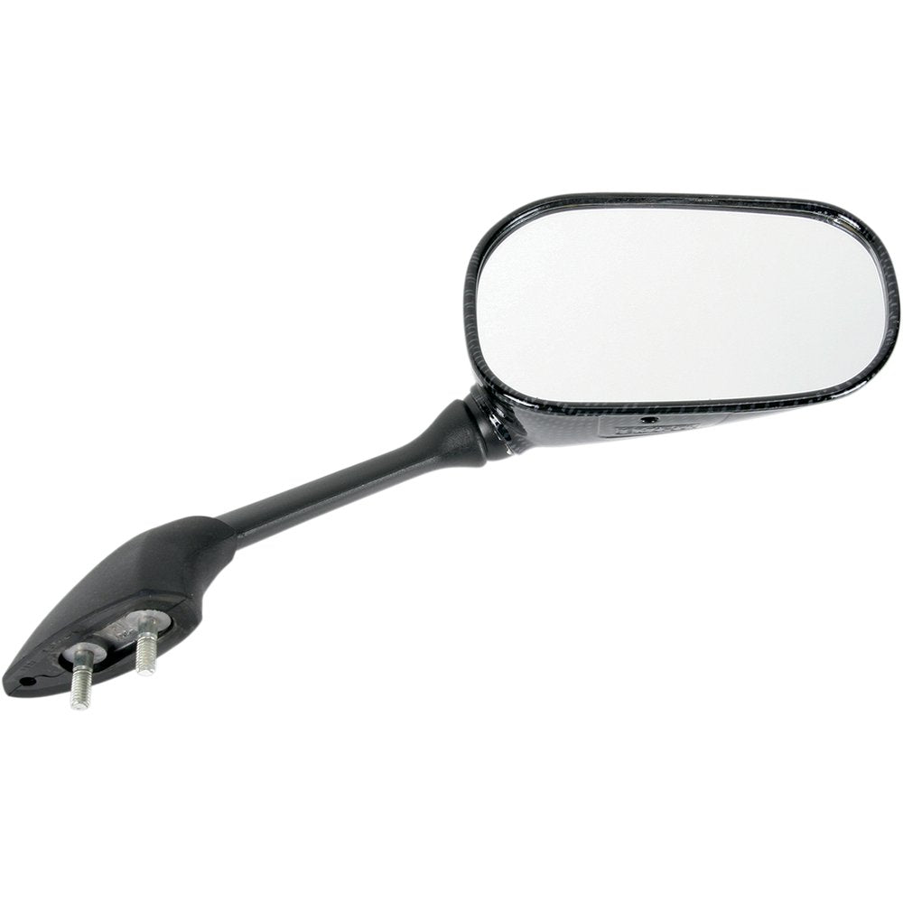 Emgo Mirror - Side View - Black/Carbon Fiber - Rectangle - Right - Yamaha 20-37443