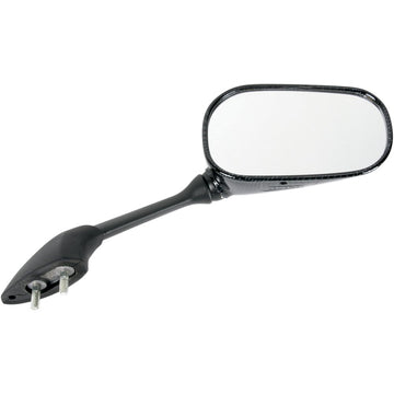Emgo Mirror - Side View - Black/Carbon Fiber - Rectangle - Right - Yamaha 20-37443