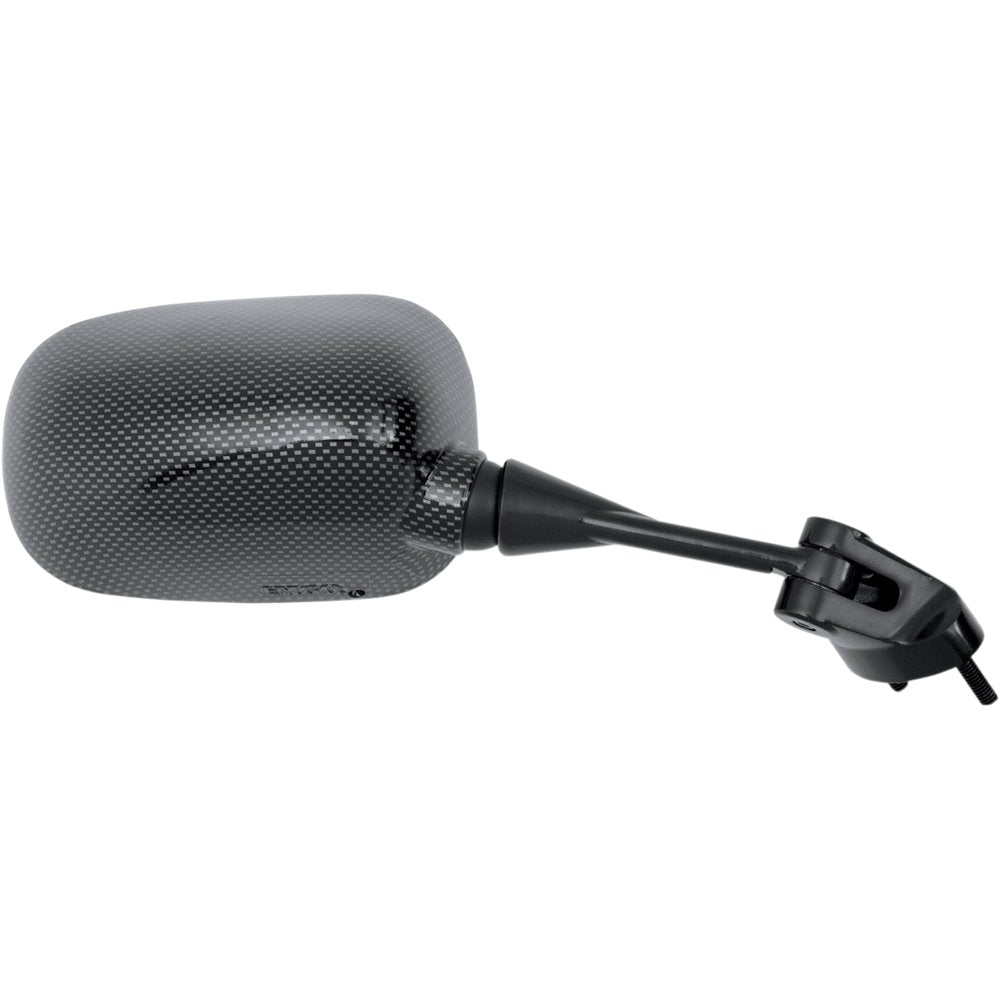 Emgo Mirror - Side View - Black/Carbon Fiber - Rectangle - Right - Kawasaki 20-43013