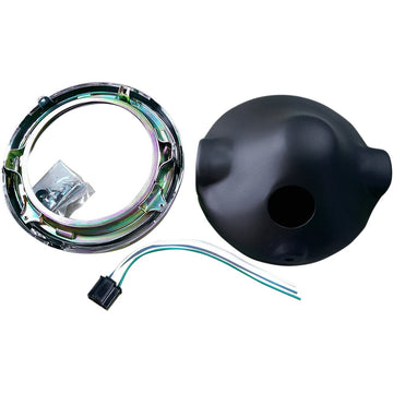 Emgo 7" Side Mount Headlamp Shell - Black 66-65010