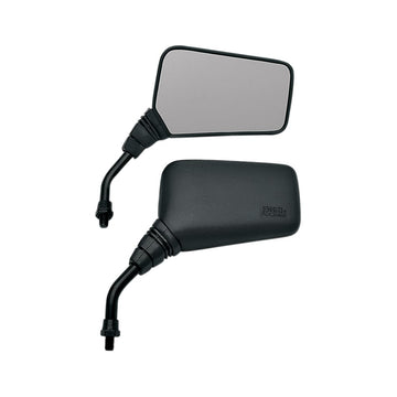 Emgo Mirror - Roadhawk - Side View - Rectangle - Short - M10 x 1.25 | M10 x 1.25 (Left Hand) - Black 20-25150