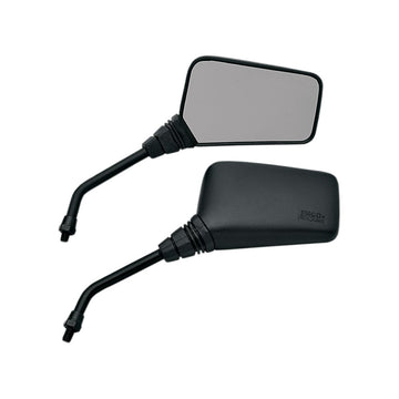 Emgo Mirror - Roadhawk - Side View - Rectangle - Long - M10 x 1.25 - Black 20-25105