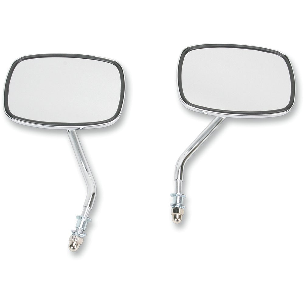 Emgo Mirrors - Side View - Plain Face/Rectangle - Short Stem - Left/Right - Screw-In - Pair 20-21706