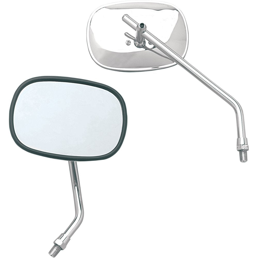Emgo Mirror - Stamped - Plain - Side View - Rectangle - M10 x 1.25 - Chrome - Left/Right 20-34900