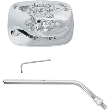Emgo Mirror - "Ride Free" - Side View - Rectangle - M10 x 1.25 (Left Hand) - Chrome - Right 20-31756A