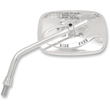 Emgo Mirror - "Ride Free" - Side View - Rectangle - M10 x 1.25 - Chrome - Left 20-31755A