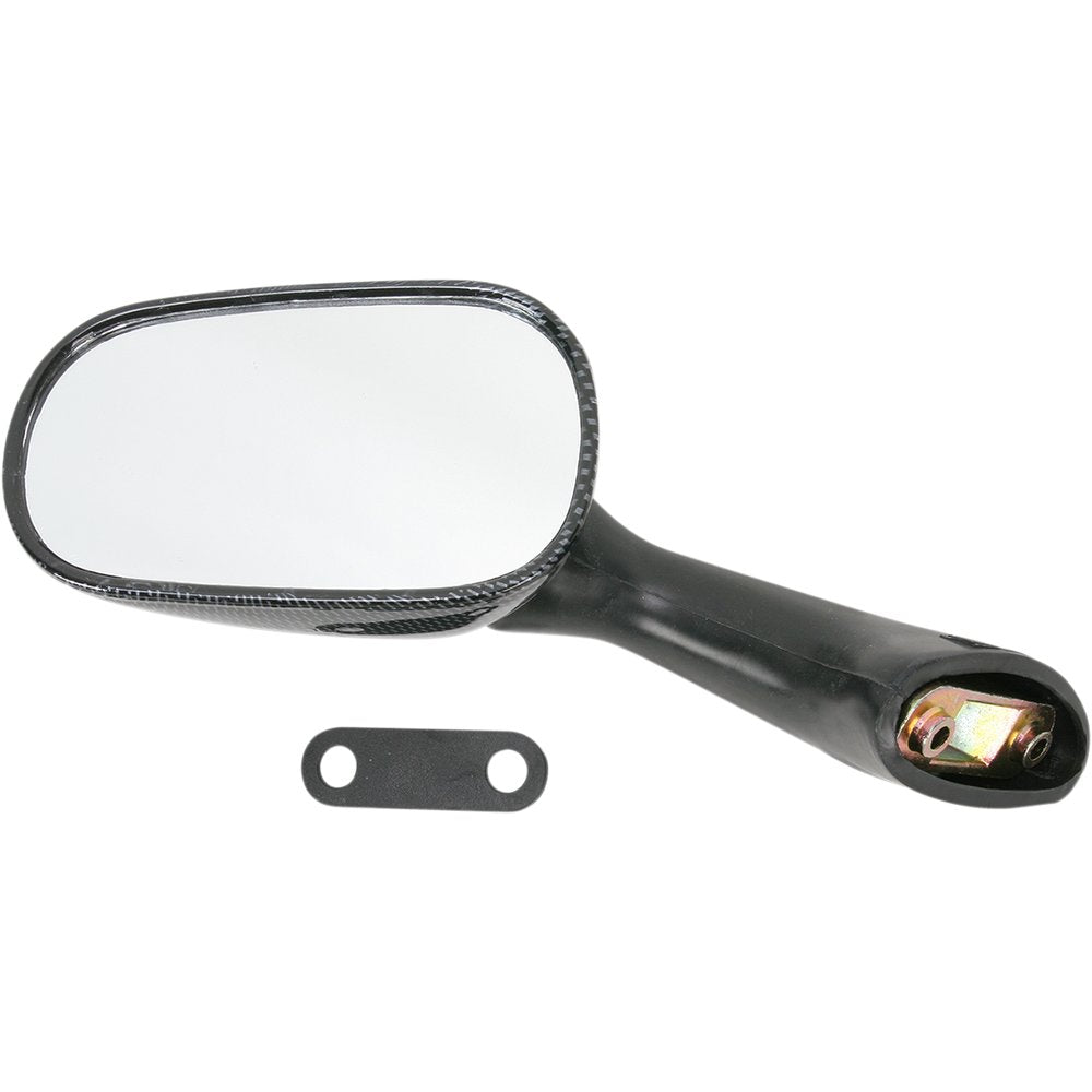 Emgo Mirror - Side View - Carbon Fiber - Rectangle - Left - Honda 20-87092