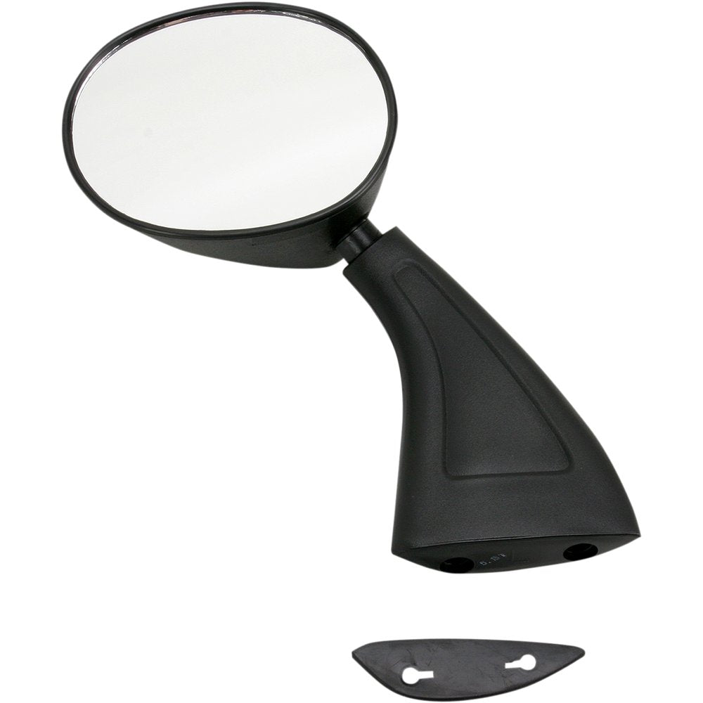 Emgo Mirror - Side View - Round - Black - Left 20-78272