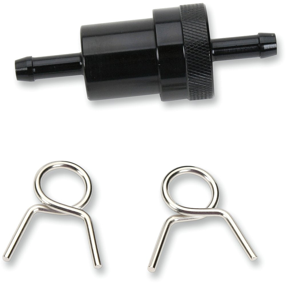 Emgo Anodized Aluminum Fuel Filter - Black - 5/16" 14-34432