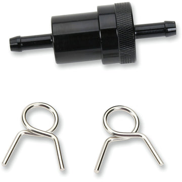 Emgo Anodized Aluminum Fuel Filter - Black - 5/16" 14-34432