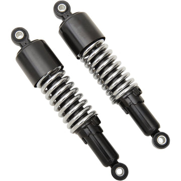 Emgo Custom Shorty Shocks with Shroud - Black Body/Chrome Spring Finish - Eye Lowering 17-05701
