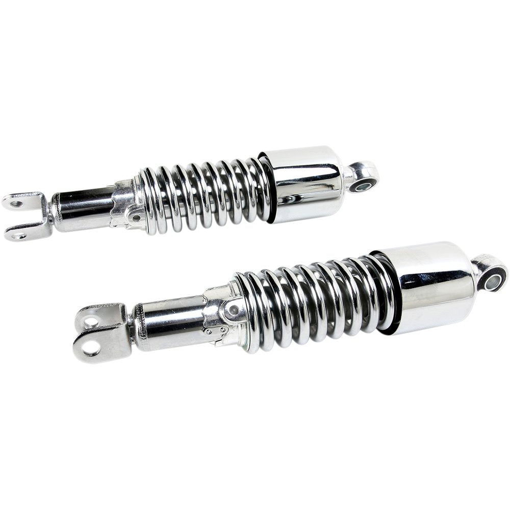 Emgo Custom Shorty Shocks with Shroud - Chrome Body/Chrome Spring Finish - Clevis Lowering 17-05694