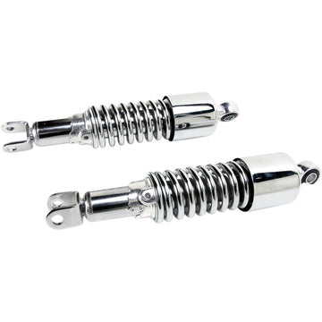 Emgo Custom Shorty Shocks with Shroud - Chrome Body/Chrome Spring Finish - Clevis Lowering 17-05694