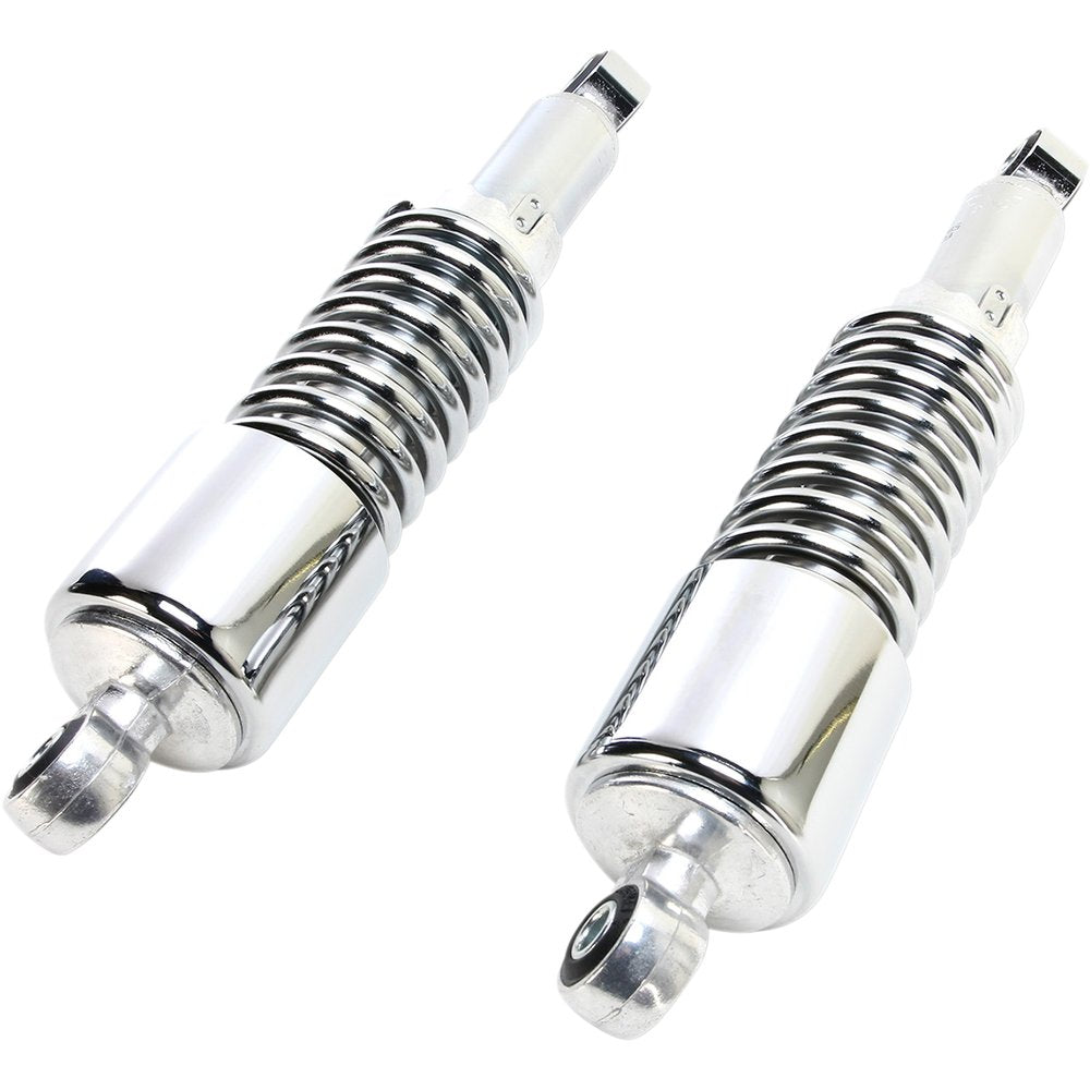 Emgo Custom Shorty Shocks with Shroud - Chrome Body/Chrome Spring Finish - Eye Lowering 17-05693