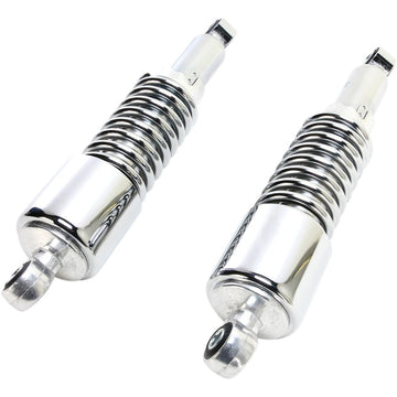 Emgo Custom Shorty Shocks with Shroud - Chrome Body/Chrome Spring Finish - Eye Lowering 17-05693