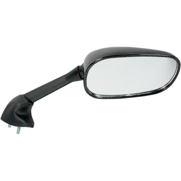 Emgo Mirror - Side View - Black/Carbon Fiber - Rectangle - Right - Yamaha 20-80503