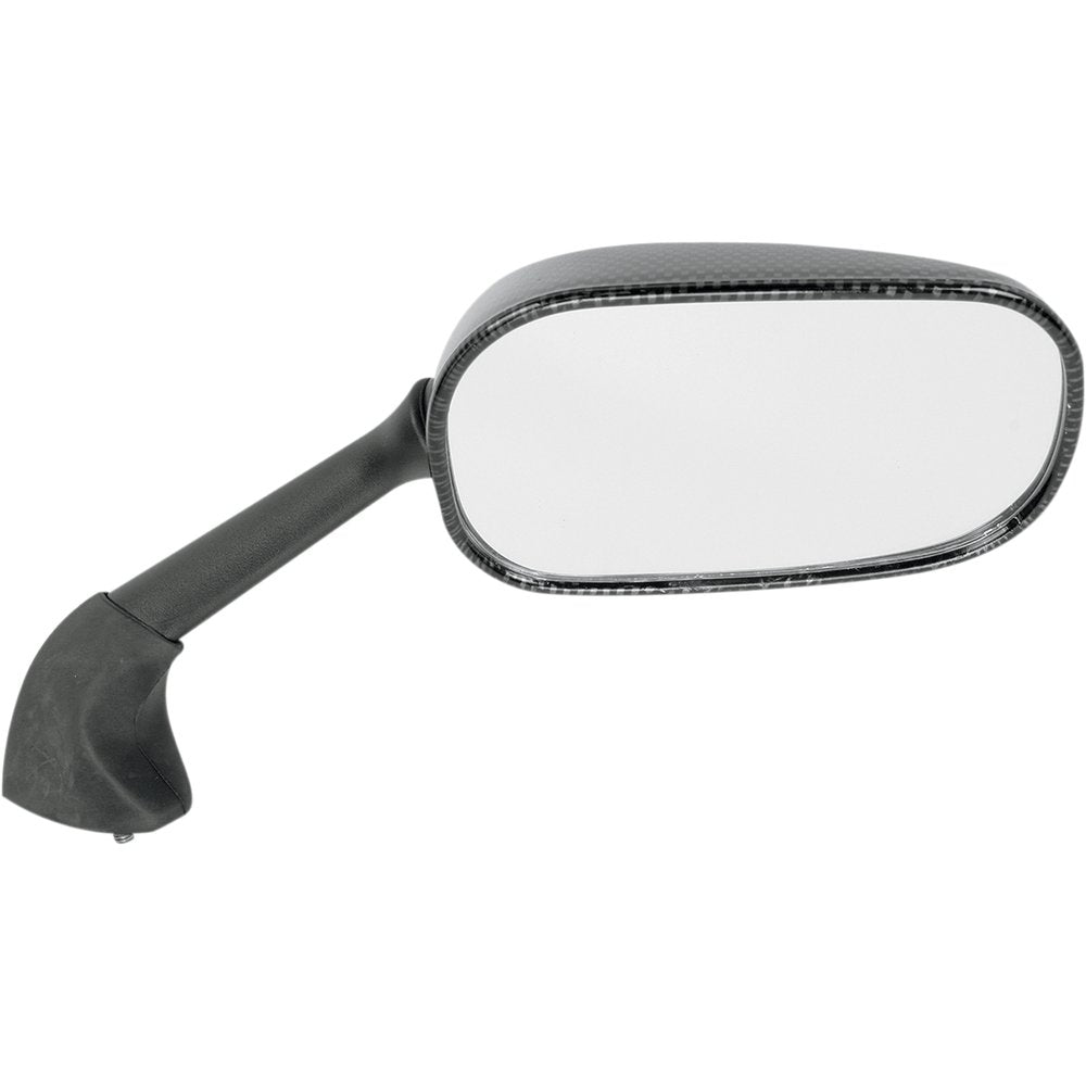 Emgo Mirror - Side View - Black/Carbon Fiber - Rectangle - Right - Yamaha 20-80543