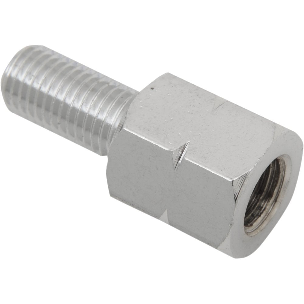 Emgo Adapter - Mirror - Universal - M10 x 1.25 Male | M10 x 1.25 (Left Hand) Female - Chrome 20-28143