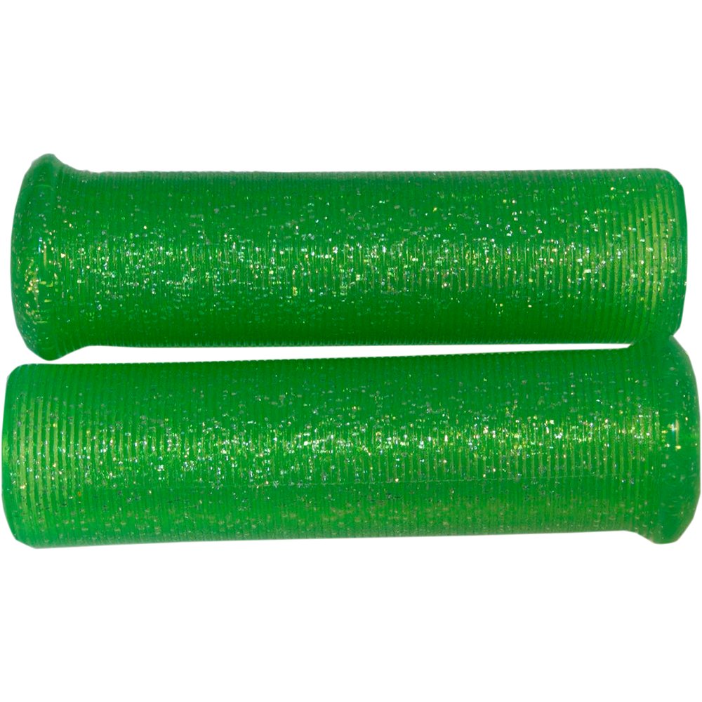 Emgo Star Fire Flake Grips - Retro - Metal - 7/8" - Green 42-21126