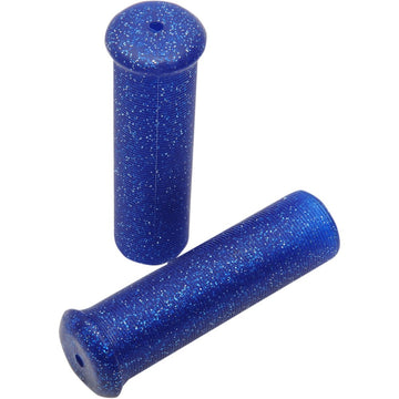 Emgo Star Fire Flake Grips - Retro - Metal - 7/8" - Blue 42-21123