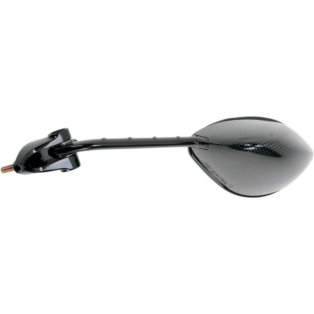 Emgo Mirror - Side View - Black/Carbon Fiber - Rectangle - Left - Kawasaki 20-43044