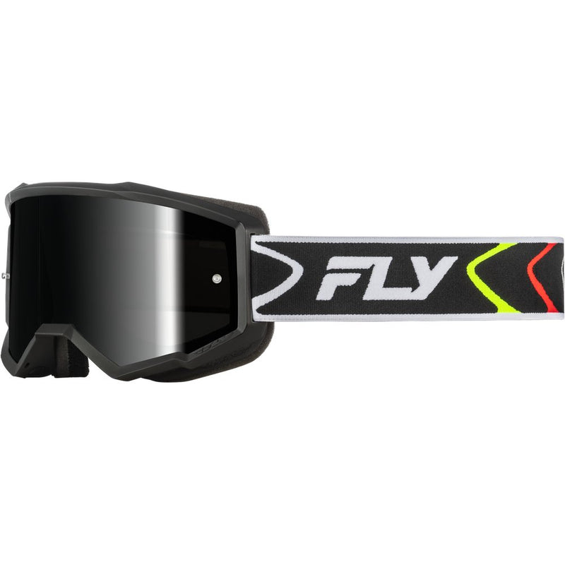 Youth Zone Goggle Black/White W/Black Mirror/Smoke Lens