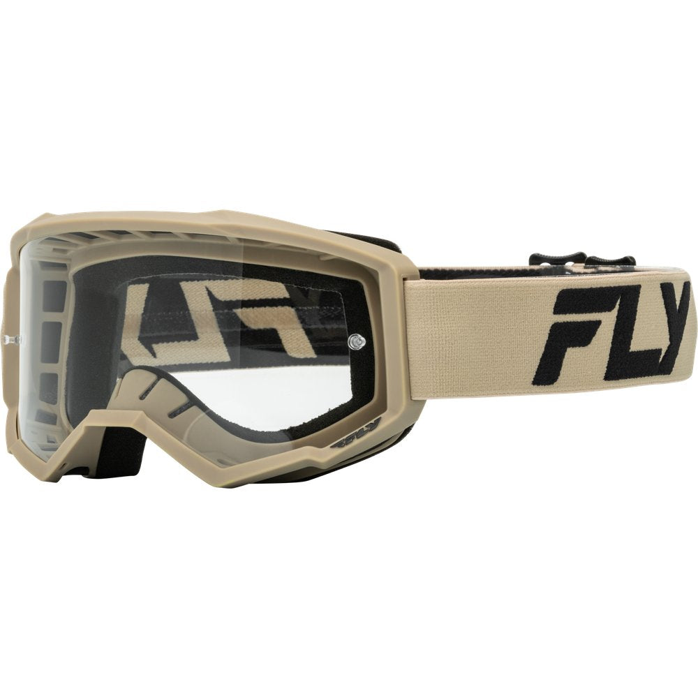 Youth Focus Goggle Khaki/Black W/ Clear Lens