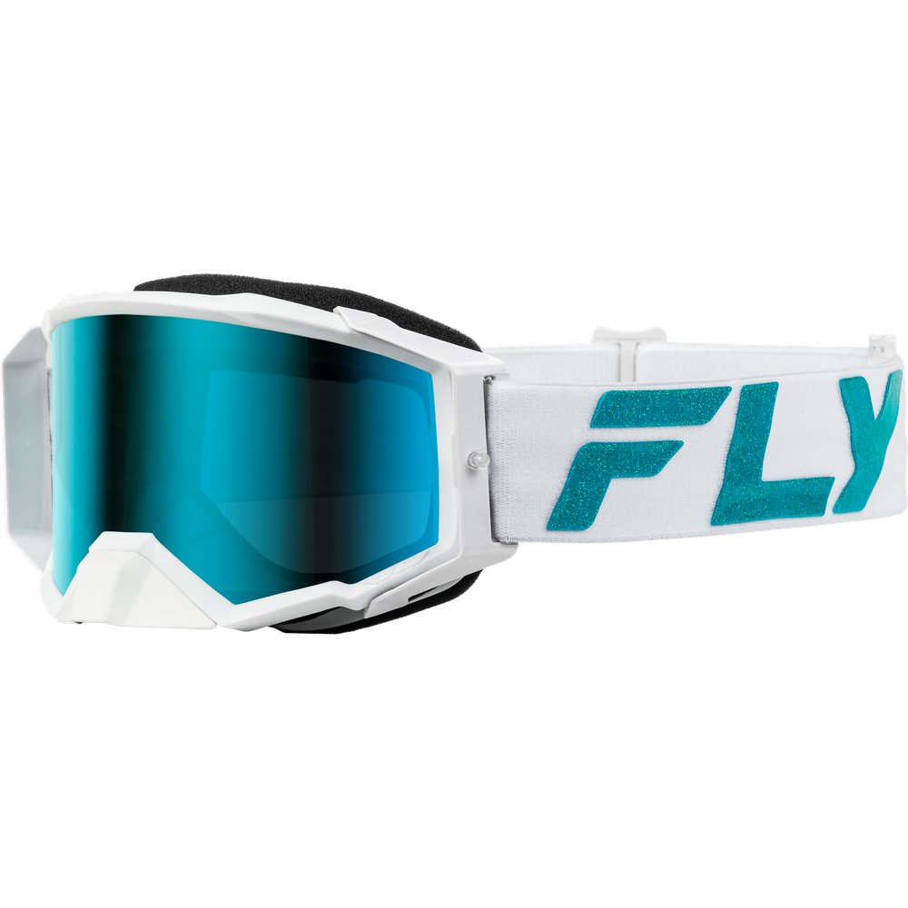 Zone Elite Goggle White/Teal W/ Light Grn Mirror/Smoke Lens