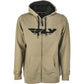 Fly Corporate Zip Up Hoodie Tan/Black Lg