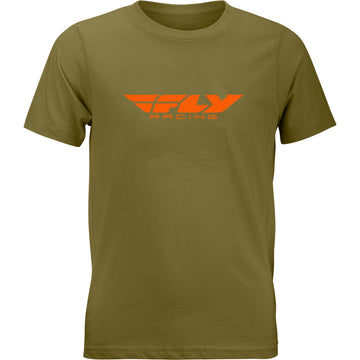 Youth Fly Corporate Tee Olive/Orange Ys