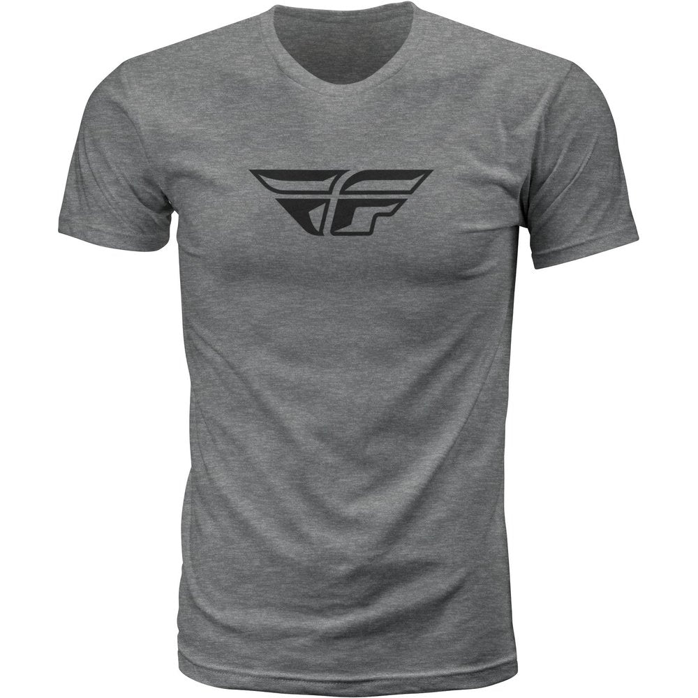 Fly F Wing Tee Dark Grey Heather Lg