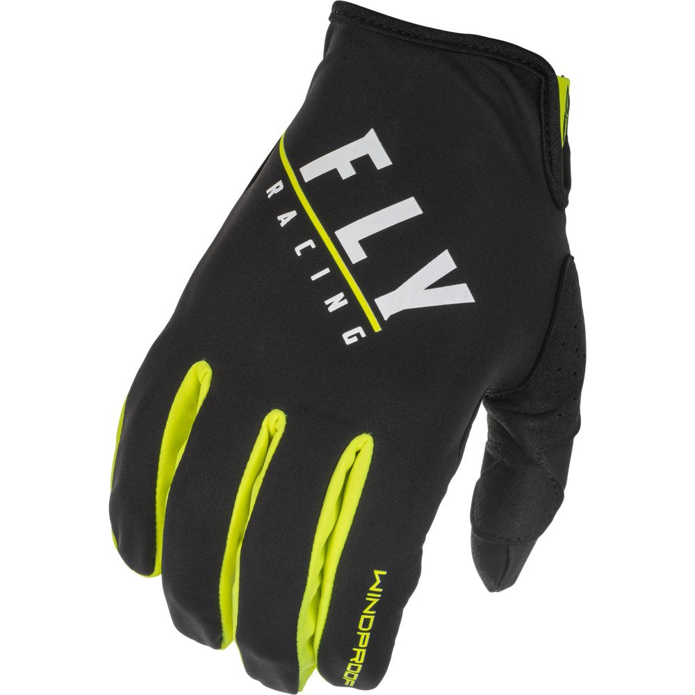 Windproof Gloves Black/Hi Vis Sz 07