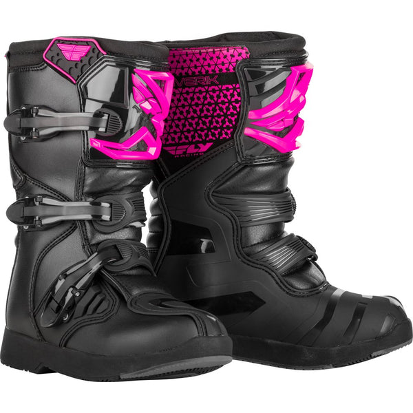 Youth Maverik Boots Pink/Black Sz 02