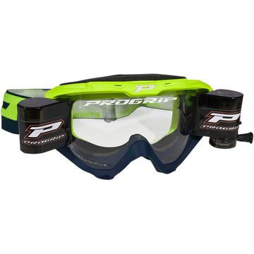 Pro Grip 3450 Goggle - Riot - Roll-Off - Yellow Fluo/Navy - Clear Lens PZ3450ROGFBL