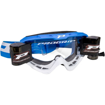 Pro Grip 3450 Goggle - Riot - Roll-Off - Light Blue/White - Clear Lens PZ3450ROAZBI