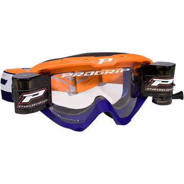 Pro Grip 3450 Goggle - Riot - Roll-Off - Blue/Orange Fluo - Clear Lens PZ3450ROAFBL