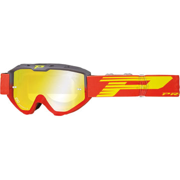 Pro Grip 3450 FL Goggle - Riot - Gray/Red - Yellow Mirror Lens PZ3450GRROFL