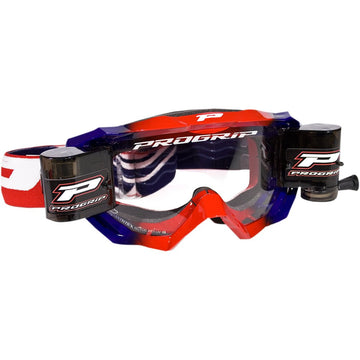 Pro Grip 3200 Roll-Off Goggle - Venom - Red/Blue - Clear Lens PZ3200ROROBL