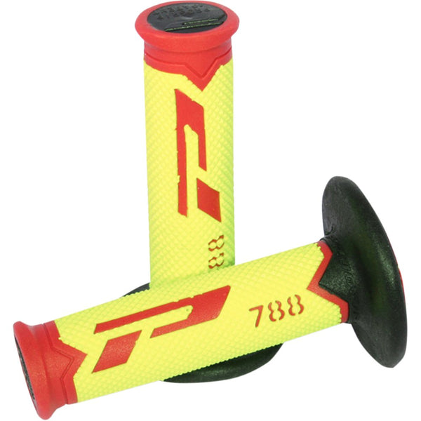 Pro Grip Cross Triple Density 788 Grips - Red/Yellow/Black PA078800RGFN