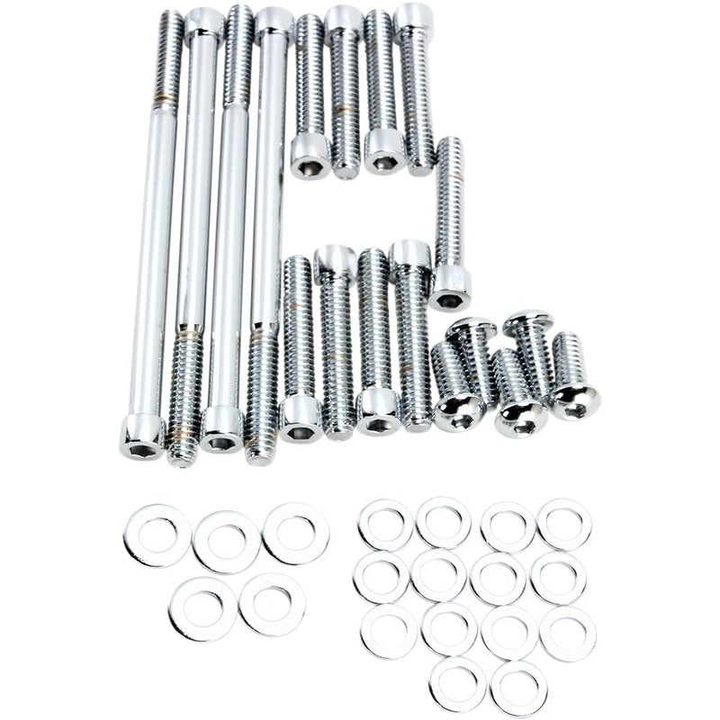 Gardner-Westcott Bolt Kit - Primary/Derby Cover - Socket-Head - Chrome P-10-48-08